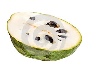 Cherimoya fruit on white