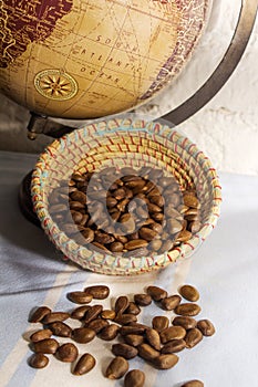 Cherimoya seeds in basket