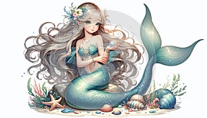 Cherish-Series: Serene Mermaid\'s Underwater Realm