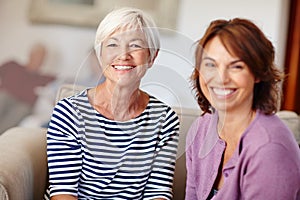 Cherishing every moment together. Portrait of a mother and daughter at home.