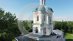 Chernigov landmarks Trinity Monastery Collegium aerial view.