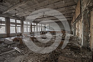 Chernobyl - Abandoned classroom in Pripyat