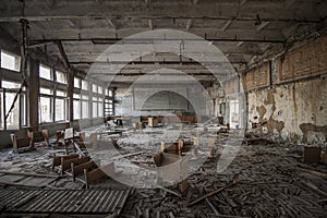 Chernobyl - Abandoned classroom in Pripyat