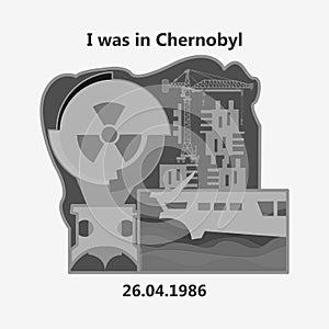 Chernobyl, april 26, 1986 black ink lettering