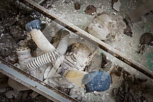 Chernobyl - Doll placed under metal beams