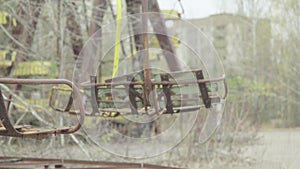 Chernobyl Exclusion Zone. Pripyat. Abandoned park in the city center