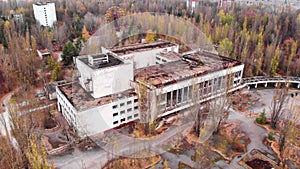 Chernobyl exclusion zone. Pripyat. Aerial.