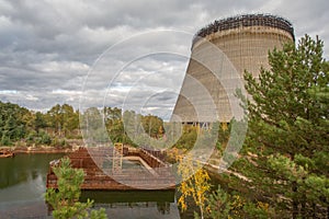Chernobyl Nuclear Power Station cooling tower.