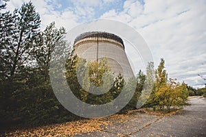 Chernobyl Nuclear Power Station cooling tower.