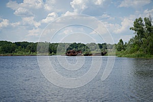 Chernobyl / Ukraine  Chernobyl exclusion zone. Ruins of abandoned places. Zone of high radioactivity. Ruins of buildings