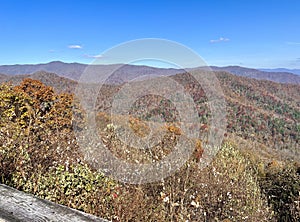 Cherohala Road (Route 143), Nantahala National Forest, NC overlook view fall autumn