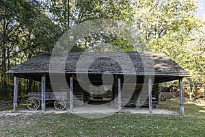 Cherokee homestead barn and wagon