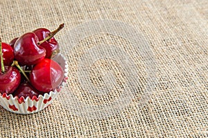 Cherries in a bowl photo