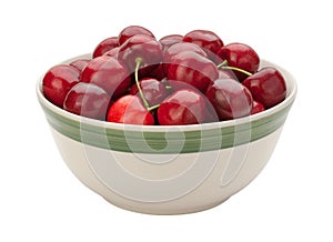 Cherries in a Bowl Isolated
