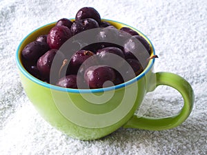 Cherries in a cup