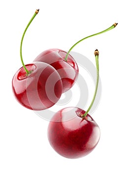 cherries flying in the air photo