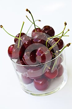 Cherries on a glass