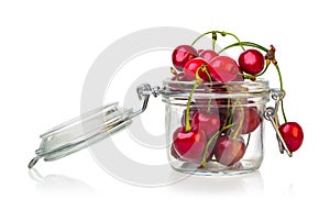Cherries in jar photo