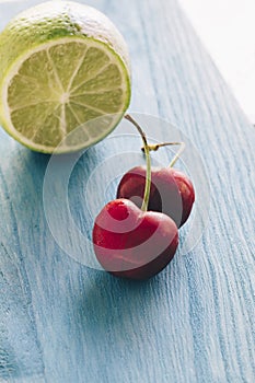 Cherries and lime