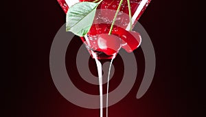 Cherries in a martini glass