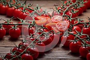 Cherries tomatoes on branch