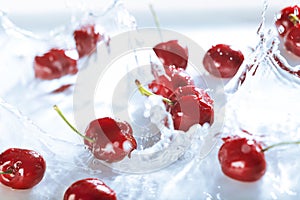 Cherries in water