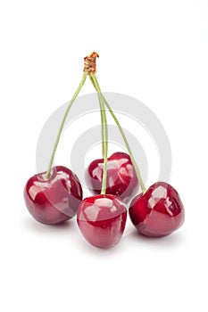 Cherries on white