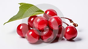 Cherries on a white background. Close-up image