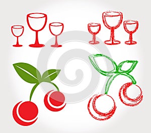 Cherries and wine glasses