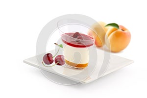 Cherry apricot panna cotta