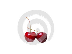 Cherry berries isolated on white background cutou
