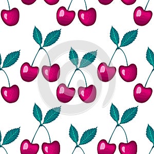 Vector Seamless pattern Cherry berry.