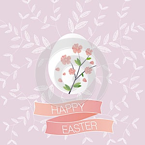 The cherry blossom Easter's egg with the happy Easter banner