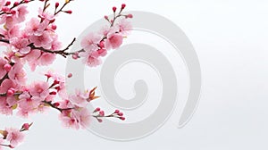 Cherry Blossom flowers on white background