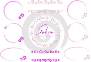 Cherry blossom frame set. A set of various patterns