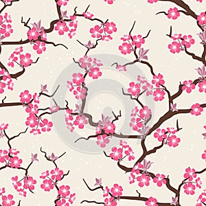 Cherry blossom seamless flowers pattern