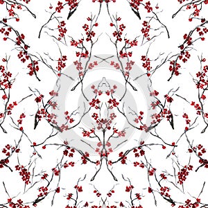 Cherry blossom seamless pattern.