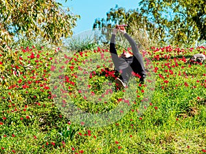 A selfie among the poppies