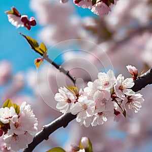 cherry blossoms in the spring season. AI-Generated.