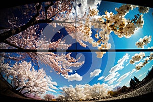 Cherry blossoms Wide angle: Use a wide angle lens to capture the overall scene of cherry blossoms
