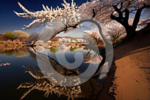 Cherry blossoms Wide angle: Use a wide angle lens to capture the overall scene of cherry blossoms