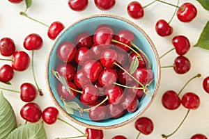 Cherry Bowl Full of Fresh Cherries