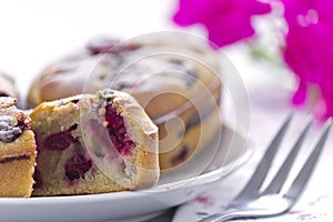 Cherry cake close up