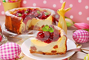 Cherry cheesecake for easter