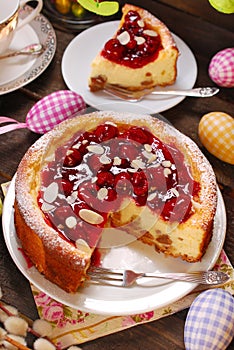 Cherry cheesecake for easter