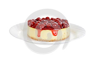 Cherry cheesecake isolated
