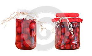 Cherry compotes isolated