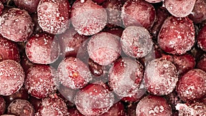 Cherry covered with ice crust.