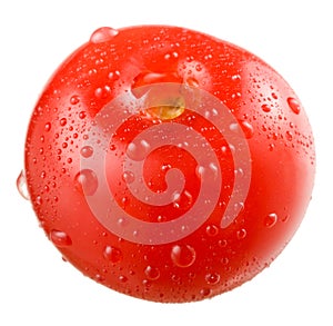 Cherry with drops isolated