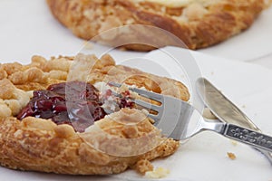 Cherry filled danish pastry